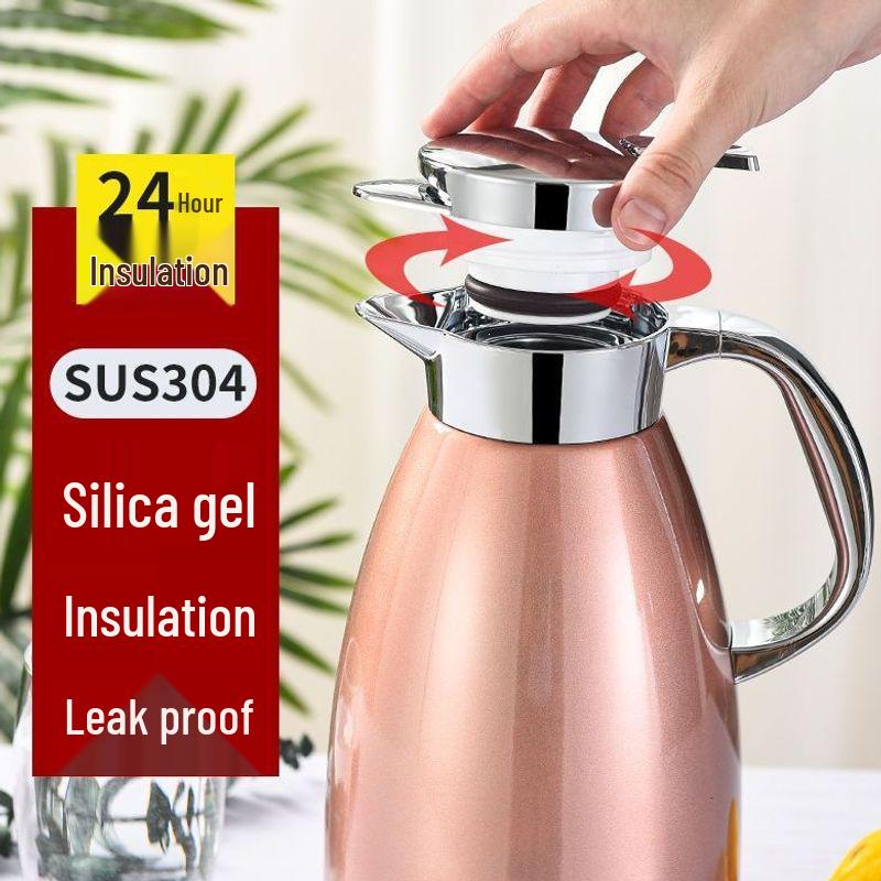 304 Stainless Steel Thermos Flask with Tea Infuser - Large Capacity Hot Water Bottle and Kettle for Home Use