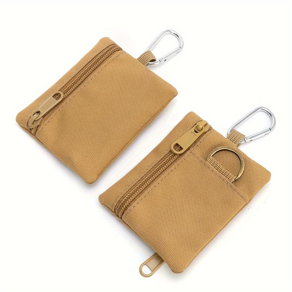 1pc Men's Simple Camping, Mountain Climbing And Fishing Coin Storage Zipper Card Holder, Key Earphones Small Wallet