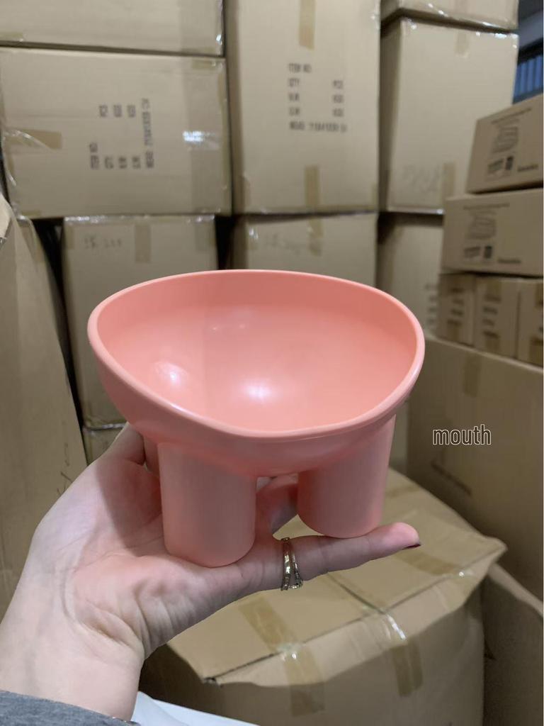 Pet Supplies Macaron Color Elephant Leg Bowl - Anti-Spill Slanted Mouth Cat Bowl with Neck Protection.