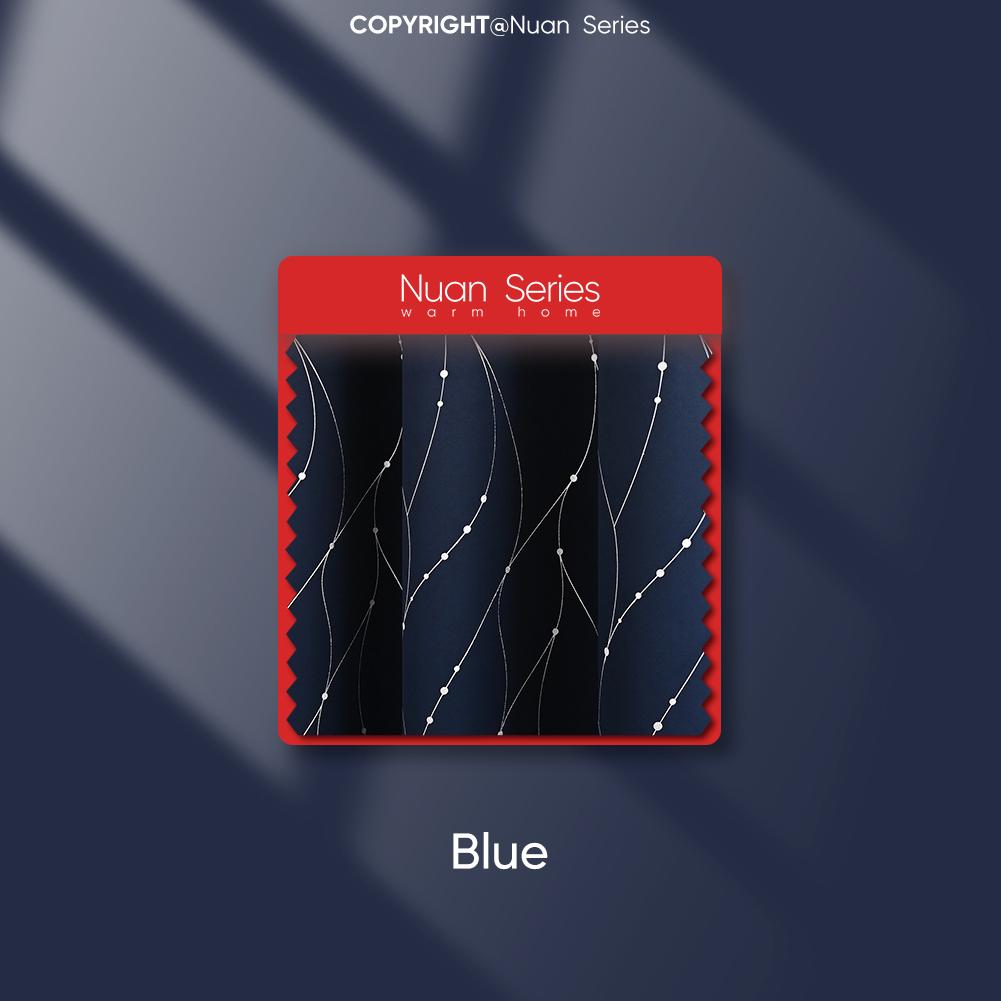 

1 шт. Серия Nuan Степень затемнения 80% Горячее серебро Метеор Высокоточные шторы блэкаут для спальни гостиной балкона окна домашний декор W100cm x L130cm синий