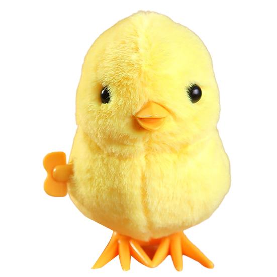 Wind Up Plush Toy High Imitation Decorative Soft Texture Clockwork Jumping Walking Chick Duck Toy for Festival