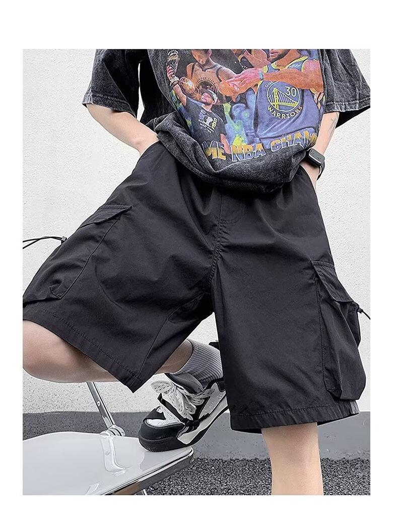 

Мужские летние повседневные функциональные шорты для работы - Американская спортивная мода, пляжная одежда M чёрный