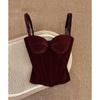 Red Strapless Slimming Vest: Chic Waist-Cinching Layer for Women