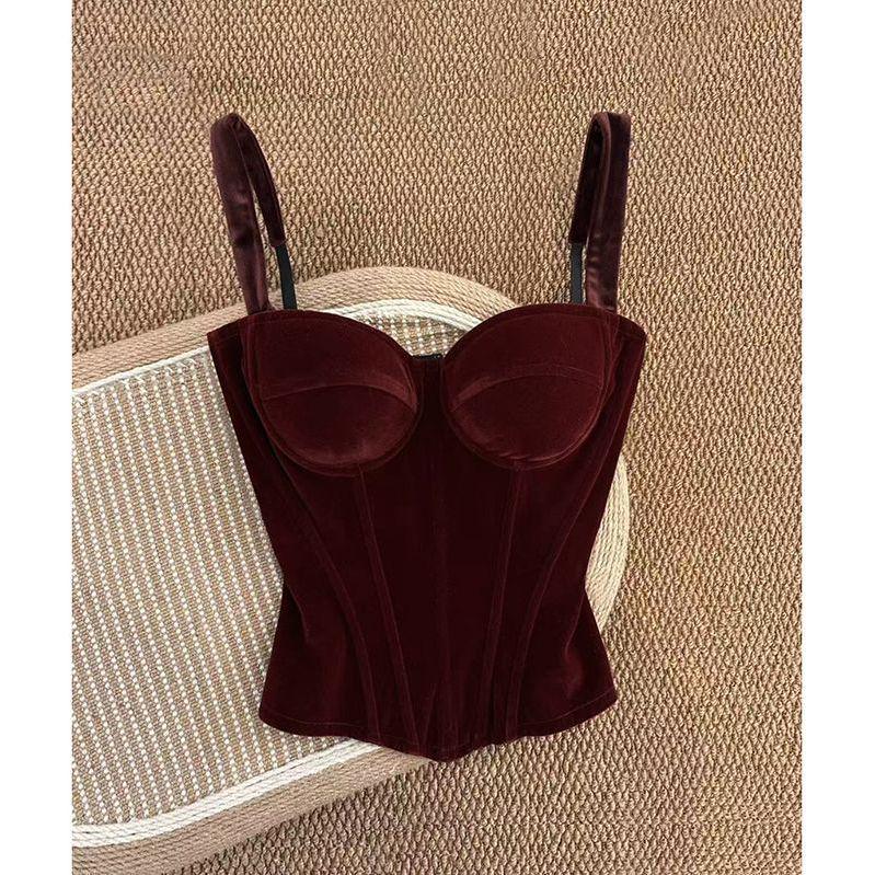 

Red Strapless Slimming Vest: Chic Waist-Cinching Layer for Women Extra Small