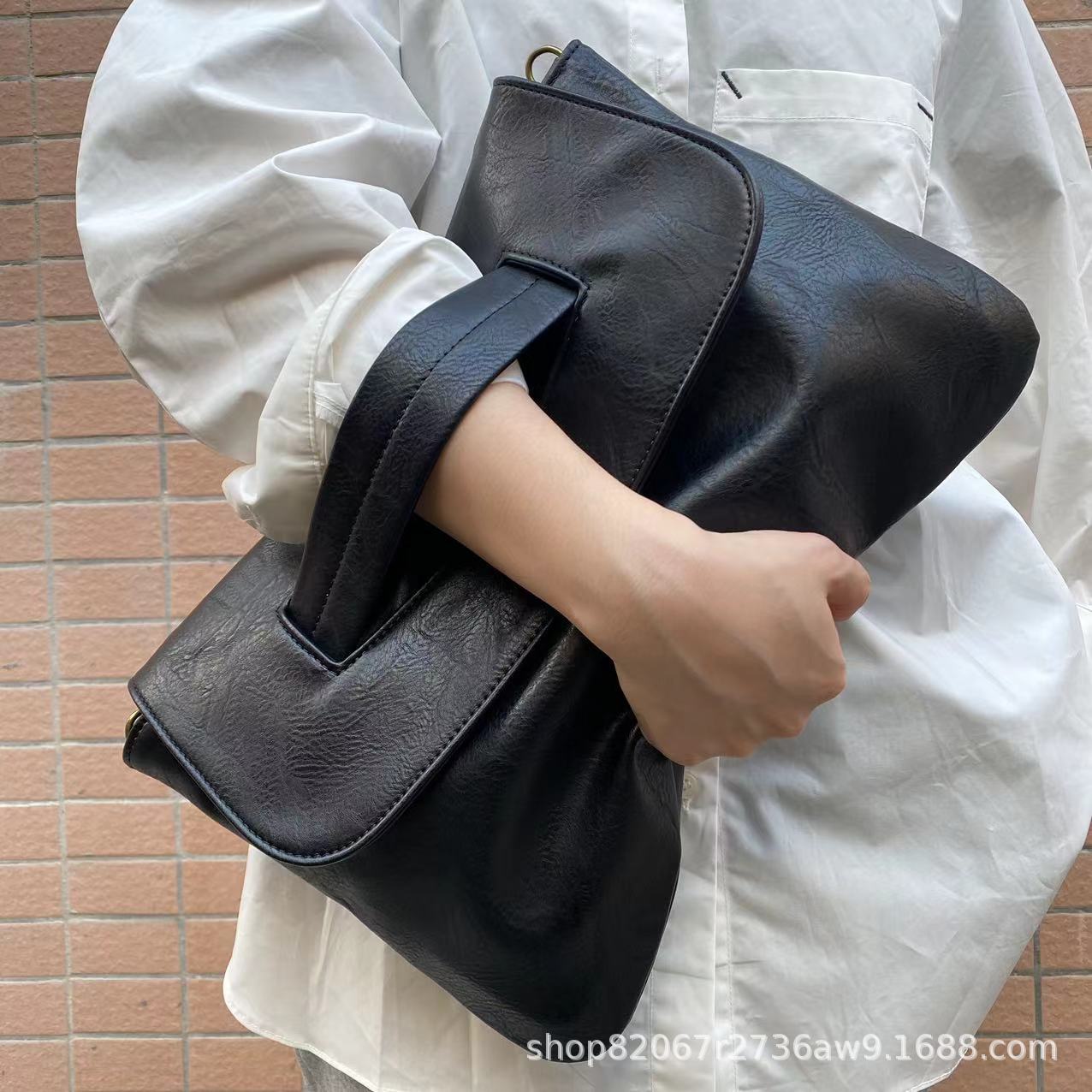 

Pu Crossbody Shoulder Strap Cover Handbag Large Capacity Document Bag Storage Bag Official Document