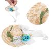 Pet Sombrero Hat Mini Straw Hat Pets Birthday Party Hats with Flowers for Small and Medium