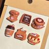 6Pcs Coffee Theme Refrigerator Magnet Resin Decorative Fridge Magnet Memo Notes Photo Holder for Home Kitchen