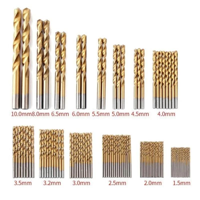 99Pcs High Speed Steel Metric Drill Bit Sets For Hardened Metal Stainless Steel Cast Iron Wood And Plastic Home Drill Bit Tools