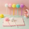 Round/Heart Shaped Ball Neutral Pen With Plush Ball Writing Tools Creative Gel Pen  School Office