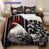 Rooster Pattern Bedding Quilt Set Quilt Cover Pillowcase Home Decoration Birthday Gift (1 * duvet cover + 2 * pillowcase, without core)