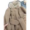 Elegant 2026-style Women's Wool Coat with Fur Collar, Thickened Spliced Design, Waist-Cinching, Perfect for Early Winter.