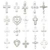 Cross-Border Hot Sale Bright Silver Cross Pendant Handmade DIY Keychain Necklace Alloy Jewelry Accessories Batch