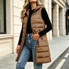 Womens Long  Vest  Winter Warm Sleeveless Quilted Jackets