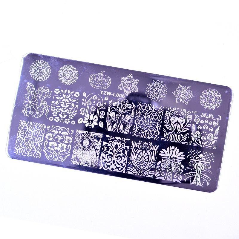 Nail Stamping Plates Leaves Flower Stripe Design Printing Abstract Lady Face Nail Art Stamp Templates Stencil Accessories Tools