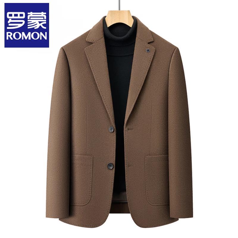 Luomeng Men's Wool Blend Business Casual Blazer with Removable Down Liner