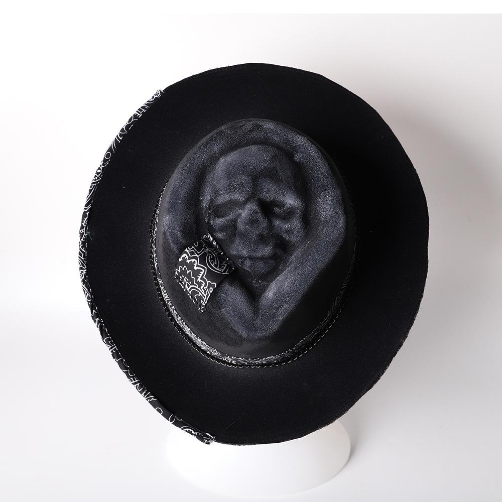 Skull Cowboy Hat Western-inspired S Halloween Hat Embroidered For Alternative Halloween Headwear. Halloween Party Fashion
