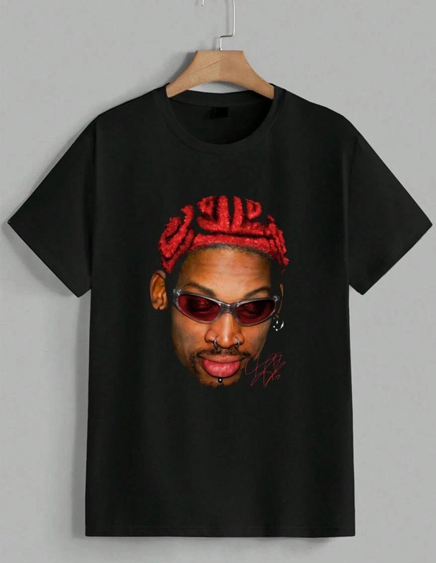 Dennis Rodman Red Zigzag Hair Cool T-Shirt Legend Vintage 90s Graphic Tee Unisex XXXL