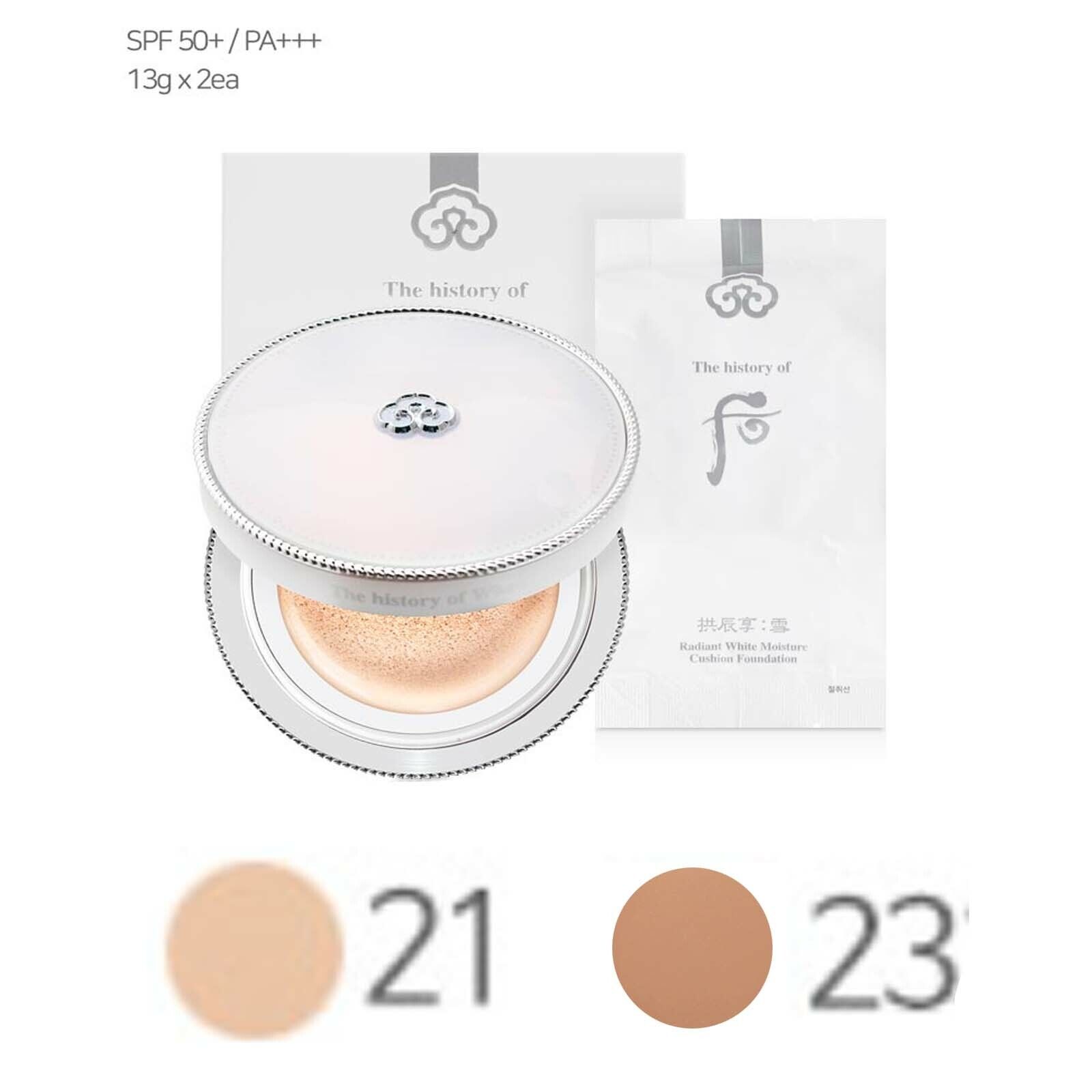 

The history of whoo Radiant White Moisture Cushion Foundation No.21 SPF 50+ / PA+++ 13g x 2ea