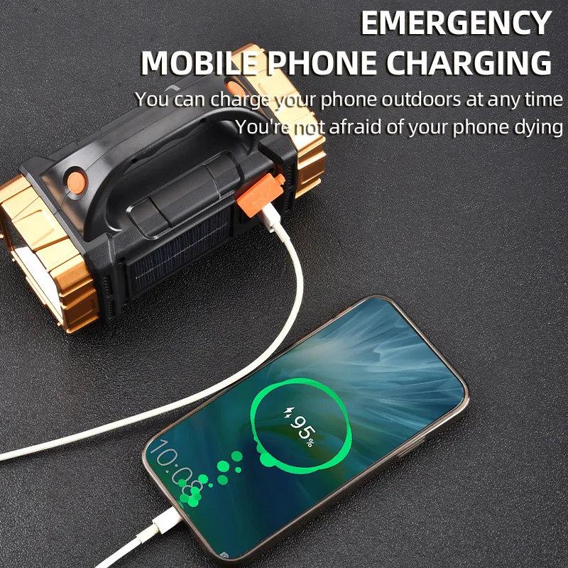 High Power Rechargeable LED Flashlight Multifunctional Portable Light with Side Light Waterproof Multiple Lighting Modes