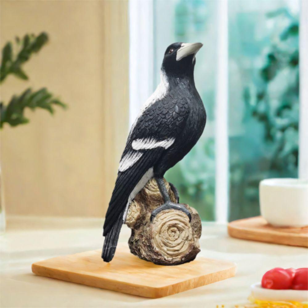 Cute Magpie Model Sculpture Resin Bird Statue Animal Miniatures Figurine  Living Room