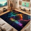 City Cyberpunk Theme Crystal Velvet Floor Rug Personalized Custom Name Text Warm Carpet Home Decoration
