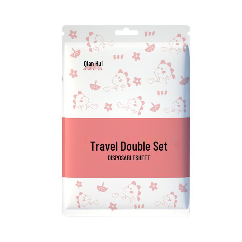 Deluxe Travel Set: Disposable Bed Sheet, Duvet Cover, Pillowcase, Quilt Cover & Bath Towel - Thick, Extra Large, Portable for Hotel Use.