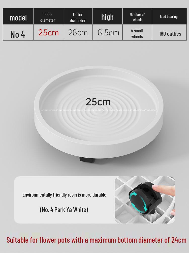 Mobile Flower Pot Tray with Universal Wheels – Green Plastic Plant Base