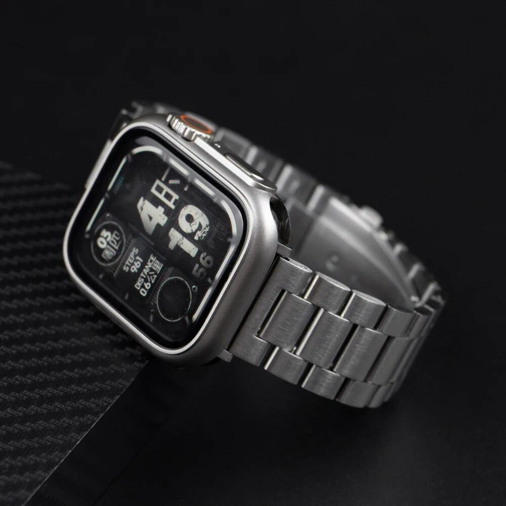 Stainless Steel Strap+case for Apple Watch 44mm 45mm 41mm 40mm Upgrade TPU Case Iwatch Series 9 8 7 6 SE 5 4 Metal Bracelet