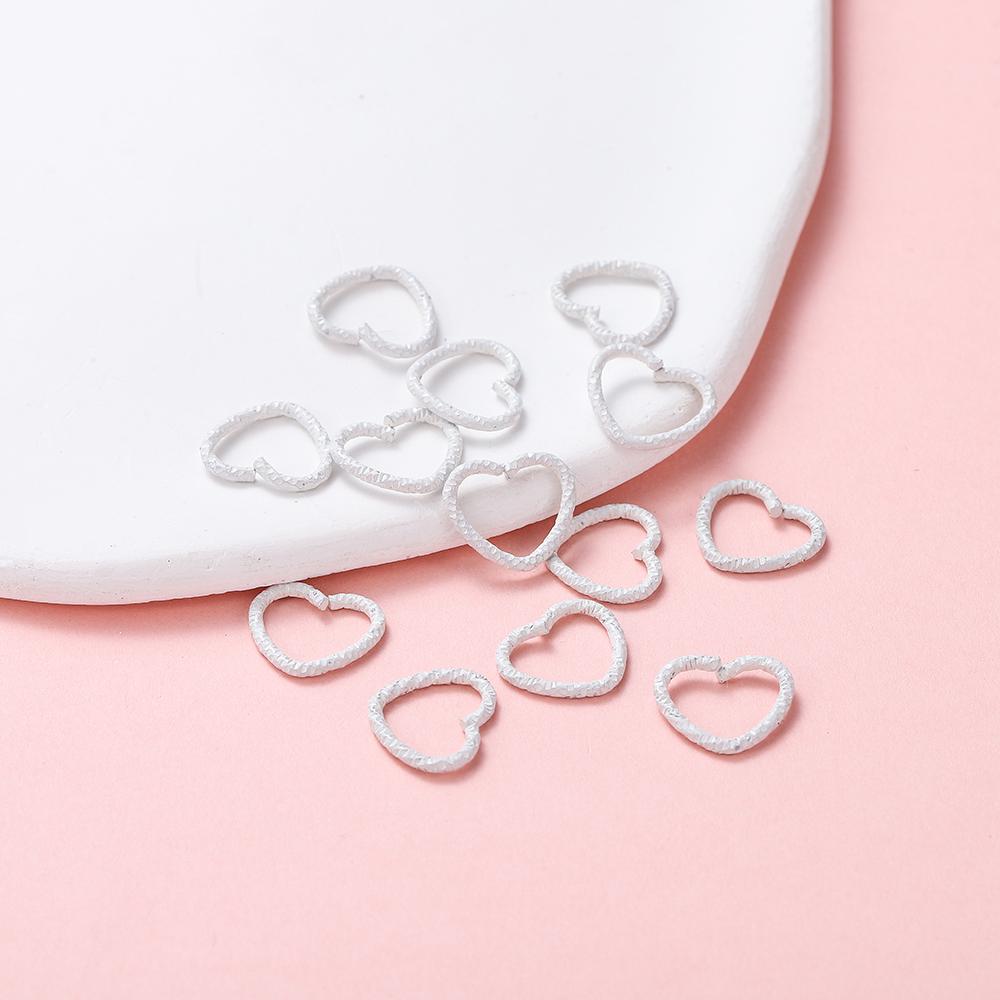 50pcs/lot Colorful 14mm Heart Jump Rings Open Split Rings Jump Rings Connector For Diy Jewelry Makings Findings Supplies