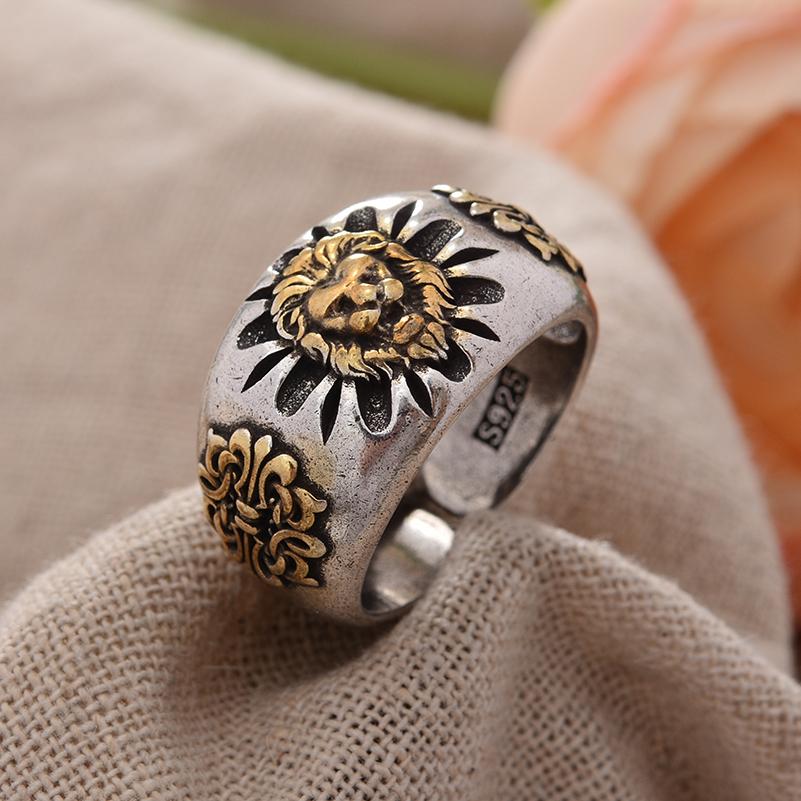 

Hot Sell Vintage Lion Animal Design Thai Silver Men Party Ring Original Cheap Gifts No Fade resizable