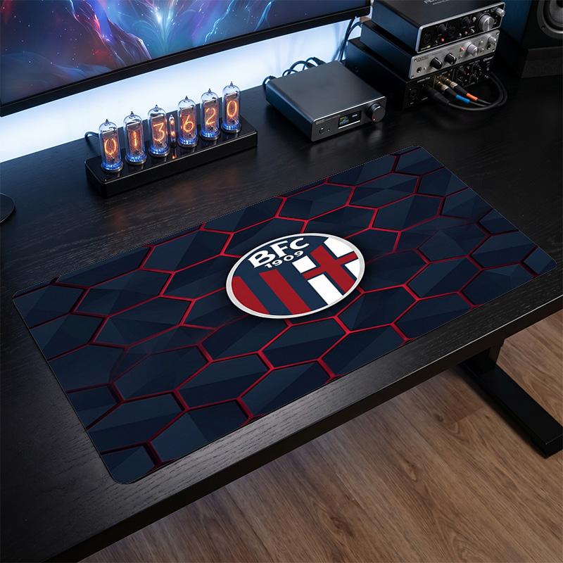 Bologna FC Theme Pattern Mouse Pad, Soccer Logo Design XXL Gaming Desk Mat Non-Slip Computer Mouse Pad
