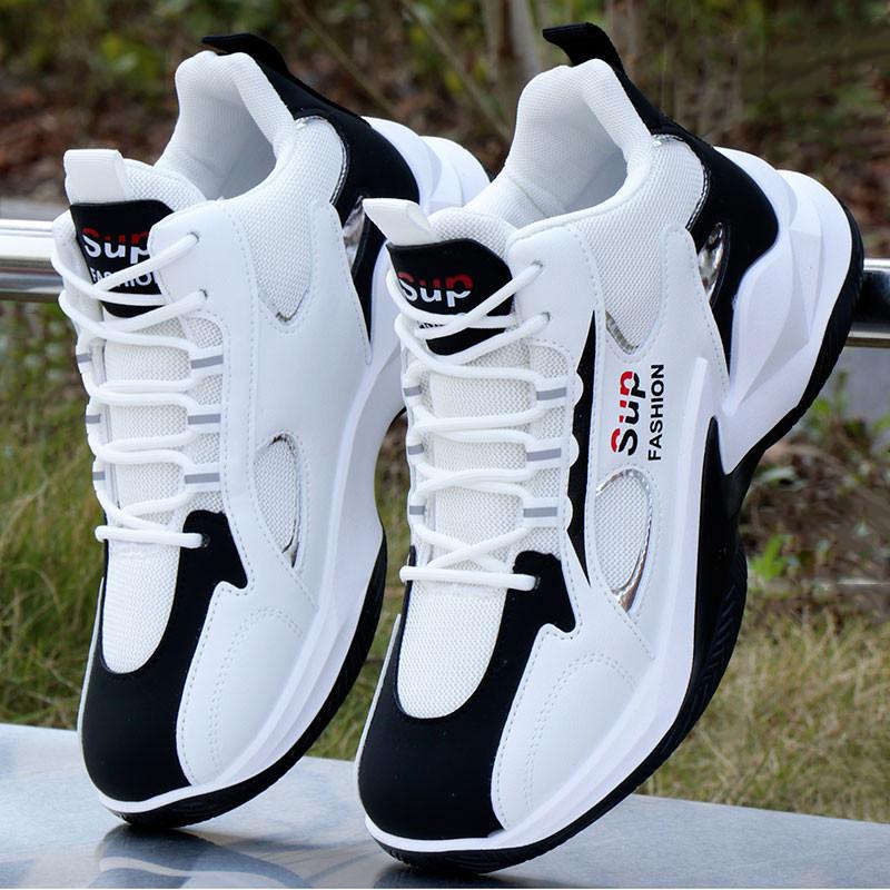 High Top Basketball Shoes for Men Soft Leather Waterproof Non Slip Sports Shoes Student Running Sneakers autumn New