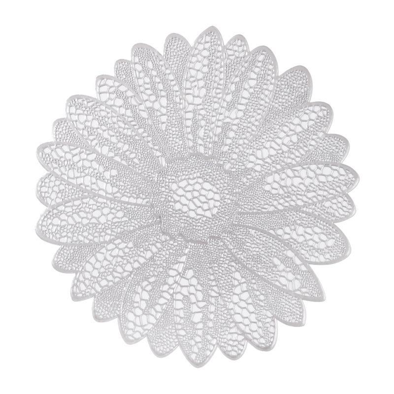 Sottopiatto Fiore di Loto Metallico Impermeabile Resistente al Calore Antiscivolo Per Tavolo da Pranzo Decorazione Matrimonio Festa
