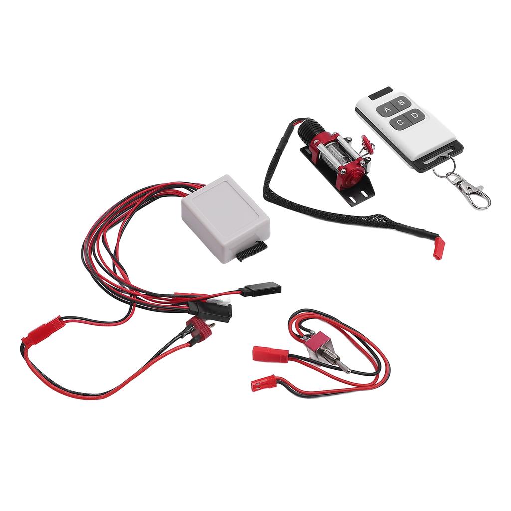 RC Car Winch Jst Plug 1/10 Scale RC Crawler Metal Winch Remote Controller with Receiver T Plug Conne