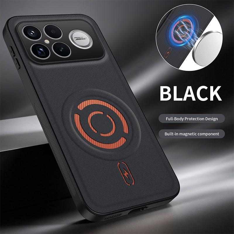 Business Shockproof Carbon Fabric Texture Magnetic Case for Xiaomi Poco F9 F8 Ultra Pro PU Leather Full Anti Fingerprint Back Protection Cover Coque