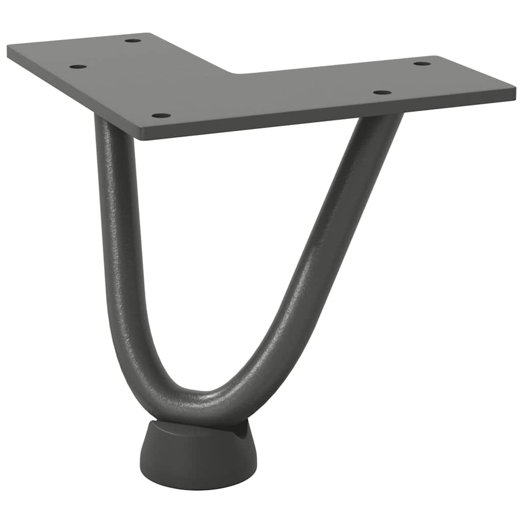 Vidaxl Nogi Do Stołu Hairpin, 4 Szt., Antracyt, 10 Cm, Lita Stal