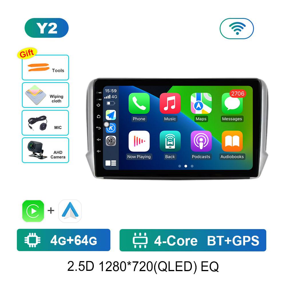 Navigation GPS Android 14 for Peugeot 2008 208 Series 2012 - 2018 Car Video Multimedia Audio Player WiFi HD Screen Bluetooth