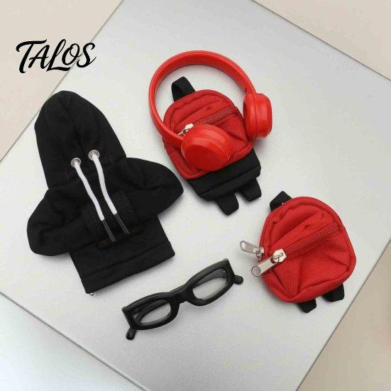 Detailed Mini Clothing for Ornaments Goose Accessories Set 7 Inch Desktop Goose, Includes Hooded Miniature Sweatshirt Small Backpack Glasses