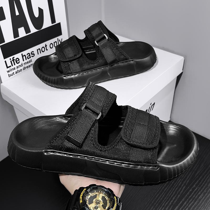 

Модные мужские офисные балетки из сетчатой ткани, обувь для ходьбы, нескользящие повседневные мужские туфли, удобные слипоны, мужские полушлепанцы, пляжные крутые шлепанцы 45 чёрный
