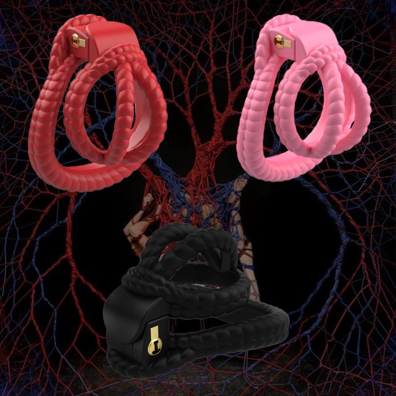 Men's Full Body Bondage Kit with Rope, Chastity Lock, and Pot Lid for Cross-Dressers - Erotic Outdoor Training Supplies