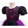 Halloween Lila Puffiges Ballkleid für Mädchen - Kurzärmeliges Prinzessinnenkleid