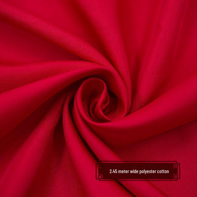 Silk Cotton Chinese Red Fabric for Happy Events and Housewarming, Free Shipping