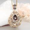 [HF]#1Pc Fashion Clothes Pendant Geometric Jewelry Vinatge Crystal Water Drop Sweater Long Necklaces For Women