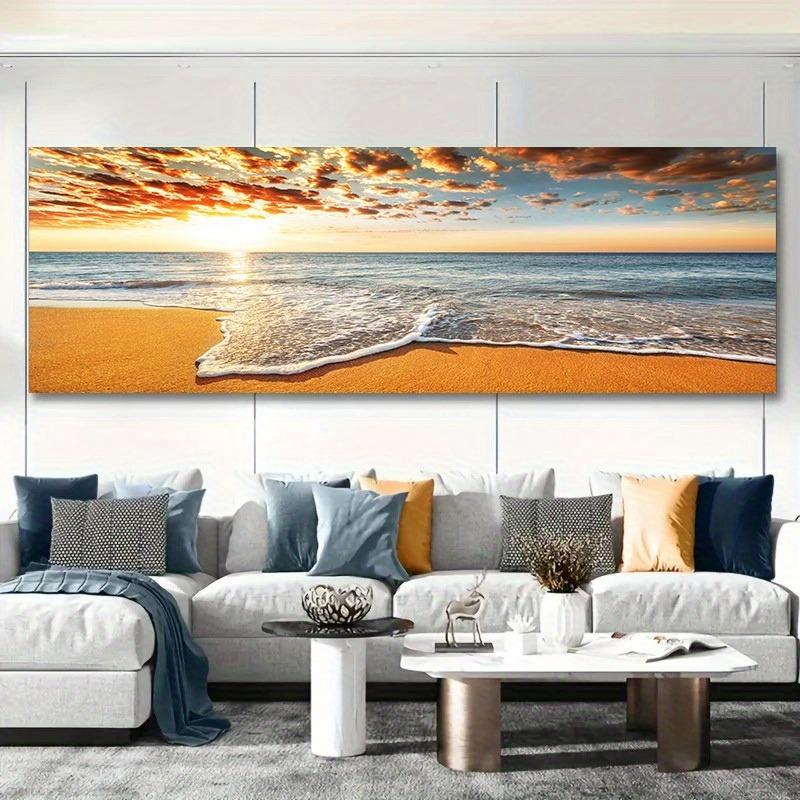 Modern Wave Beach Sunset Canvas Painting Natural Sea View Posters And Printed Wall Art Photos For Living Room Bedroom Decor