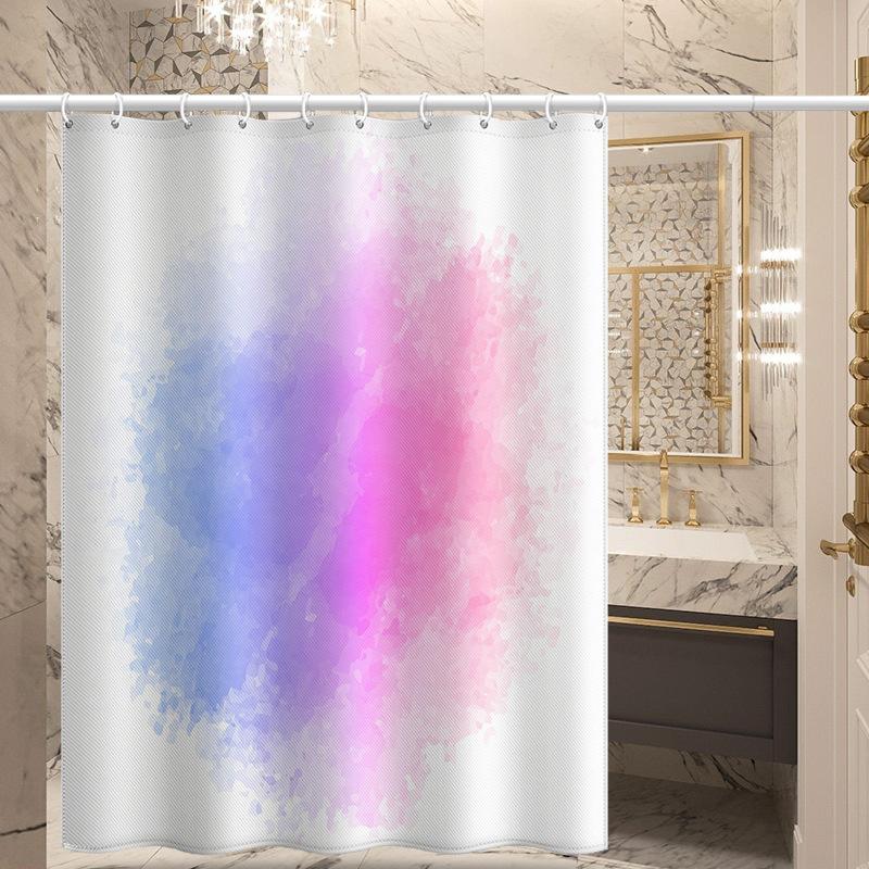 Bathroom Thickened Waterproof Curtain Mildew Proof Shower Curtain Shower Partition Curtain Shower Curtain Bathroom Curtain Free Perforation