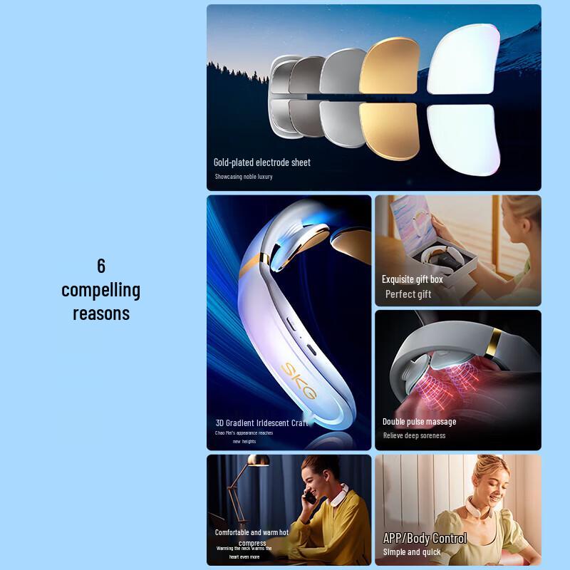 SKG K61-X Portable Smart Neck Massager with Heat and Pulse