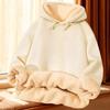 Men's Lambswool Fleece-Lined Hoodie: Solid Color Warm Loose-Fit Jacket for Autumn/Winter