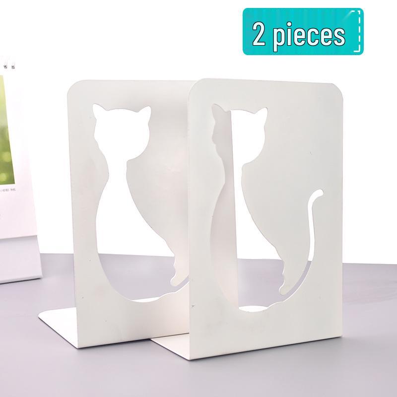 L-Shaped Metal Bookends for Students - Large Desktop Shelf Divider