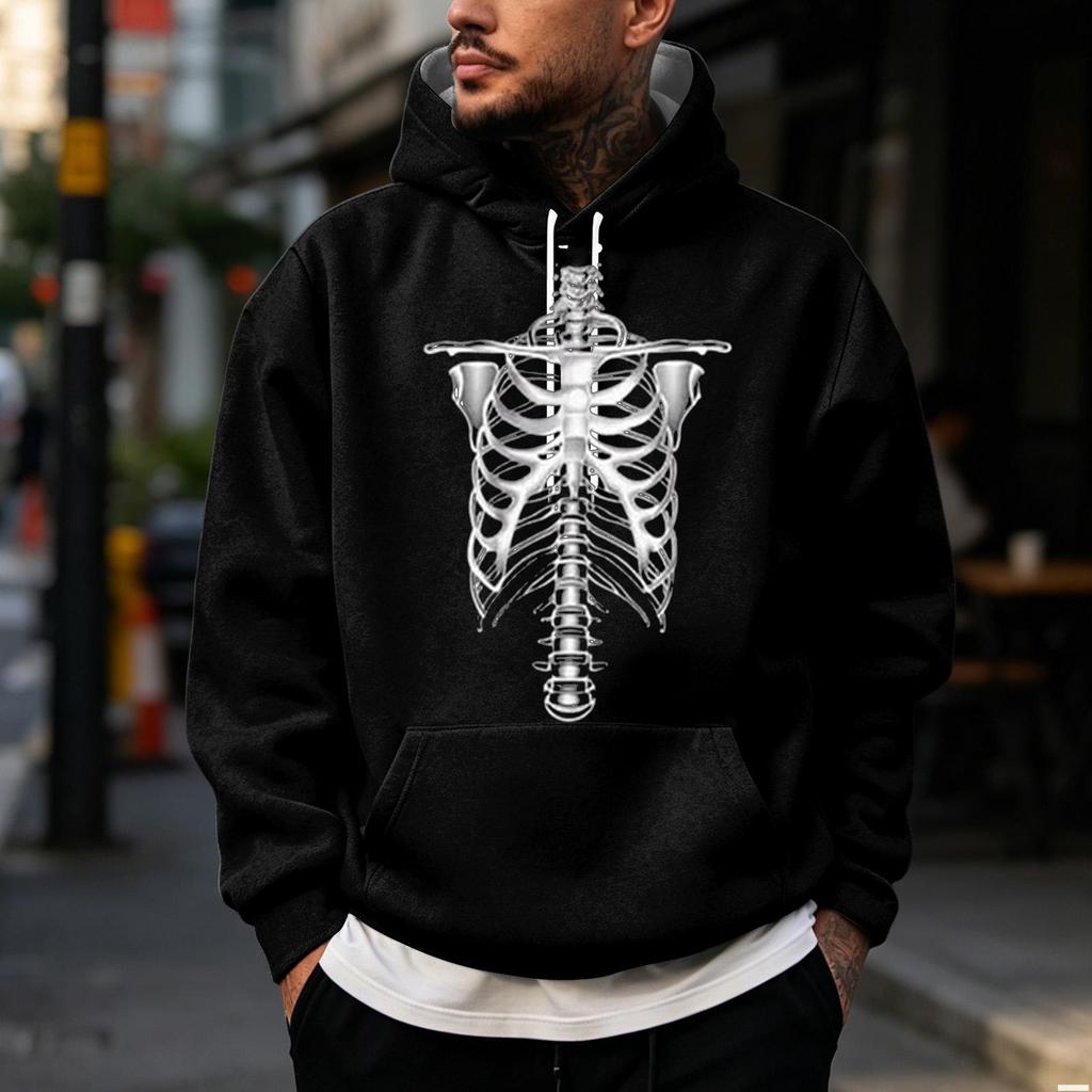 Men's Hooded Halloween Print Hoodie