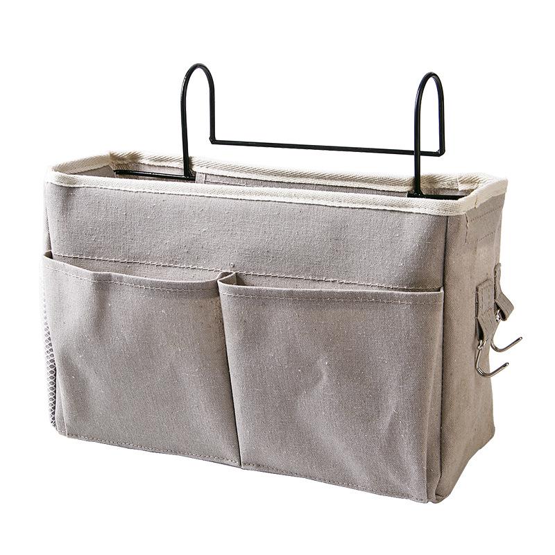 Creative Canvas Storage Hanging Bag Home Bedside Pockets Storage Bag Dormitory Books Snacks Ipad Sundries Organizer